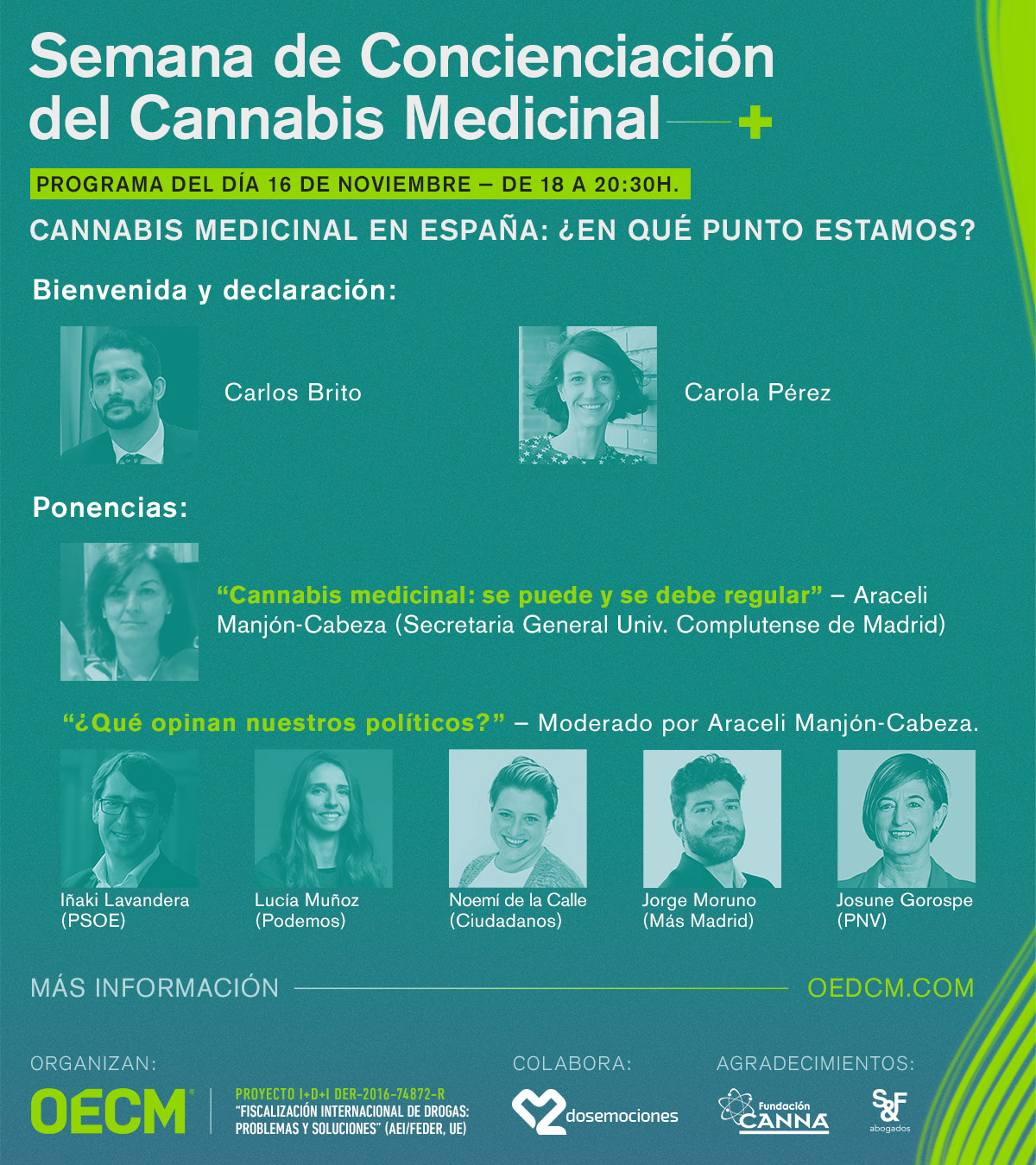 SEMANA DE CONCIENCIACIÓN DEL CANNABIS MEDICINAL. 16 — 20 NOVIEMBRE 2020