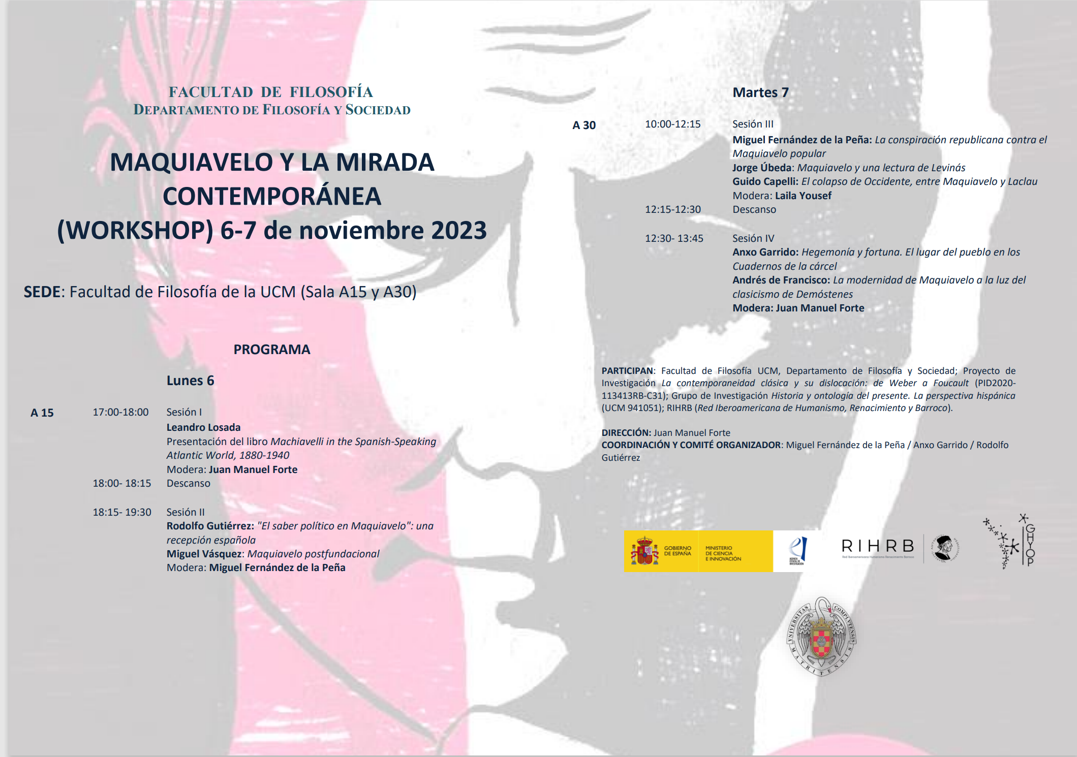 Workshop 'Maquiavelo: miradas contemporáneas' / 6 y 7 de noviembre de 2023