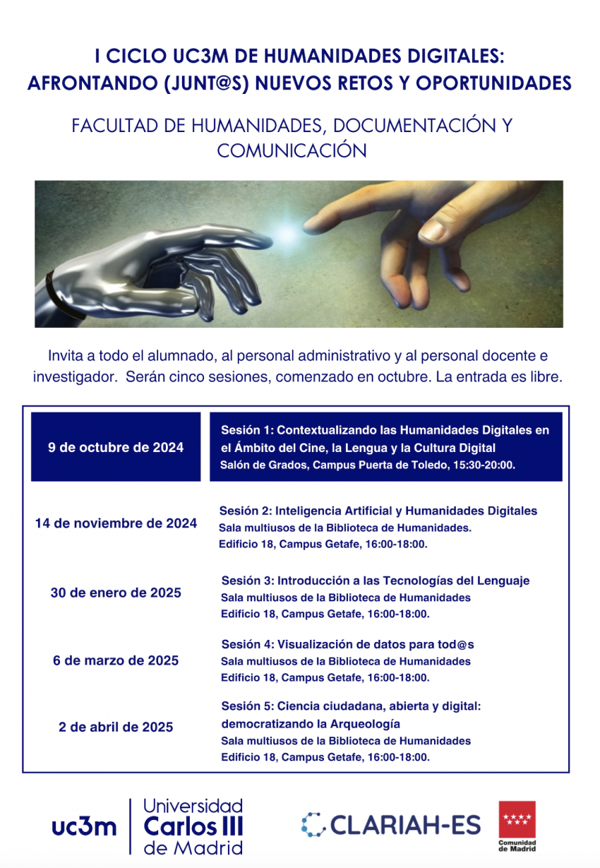 I Ciclo UC3M de Humanidades Digitales: Afrontando (junt@s) nuevos retos y oportunidades