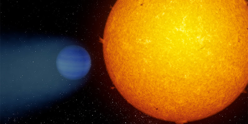 Una investigación con participación Complutense detecta atmósfera de helio y una cola cometaria extensa en un exoplaneta gigante