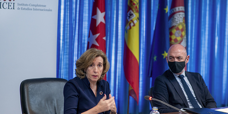 La secretaria de Estado de Economía, Ana de la Cueva, pide en los "Diálogos del ICEI" consenso para la ejecución del Plan de Recuperación