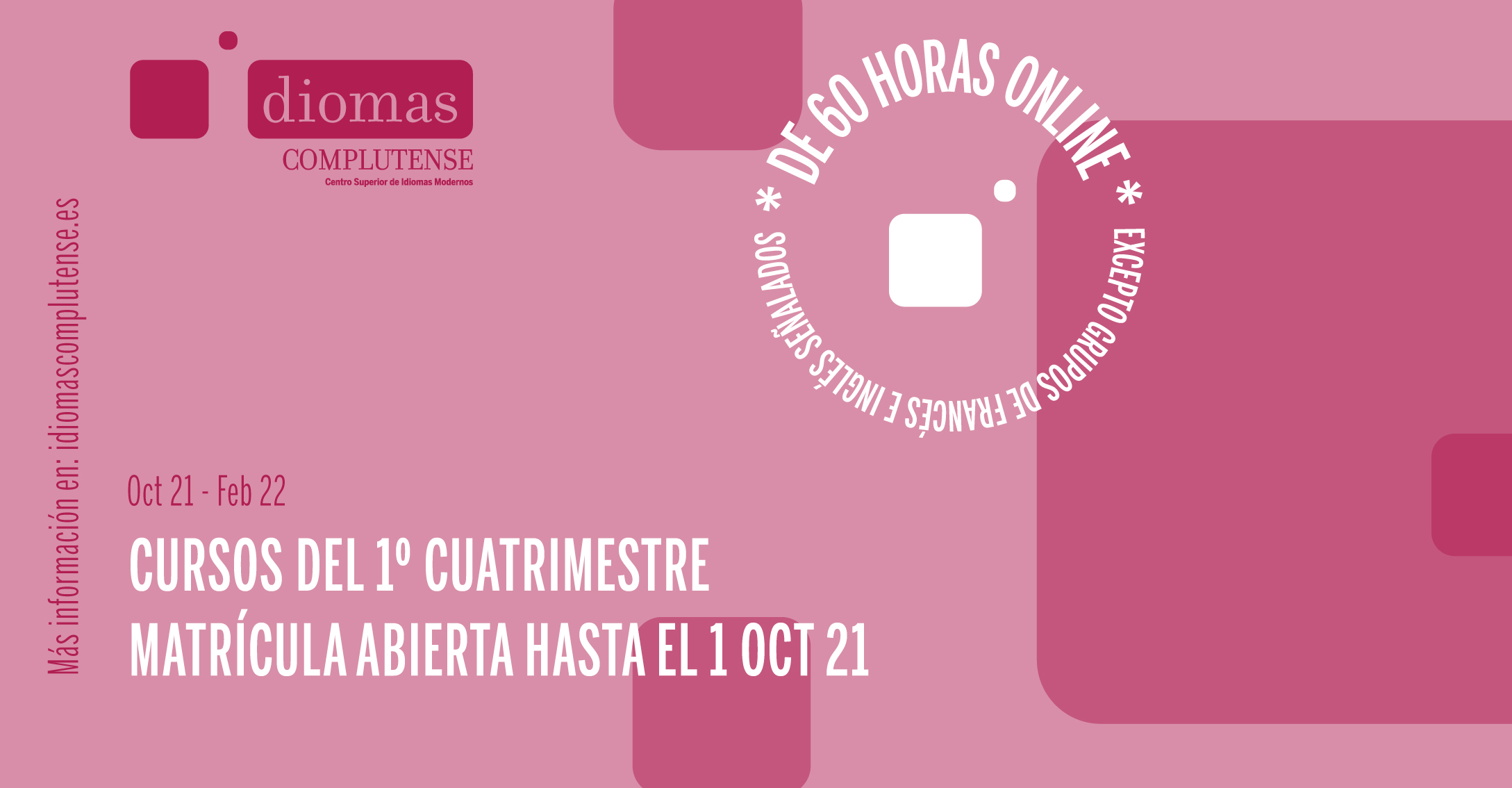 Cursos de idiomas on line en directo. Matrícula, hasta el 1 de octubre