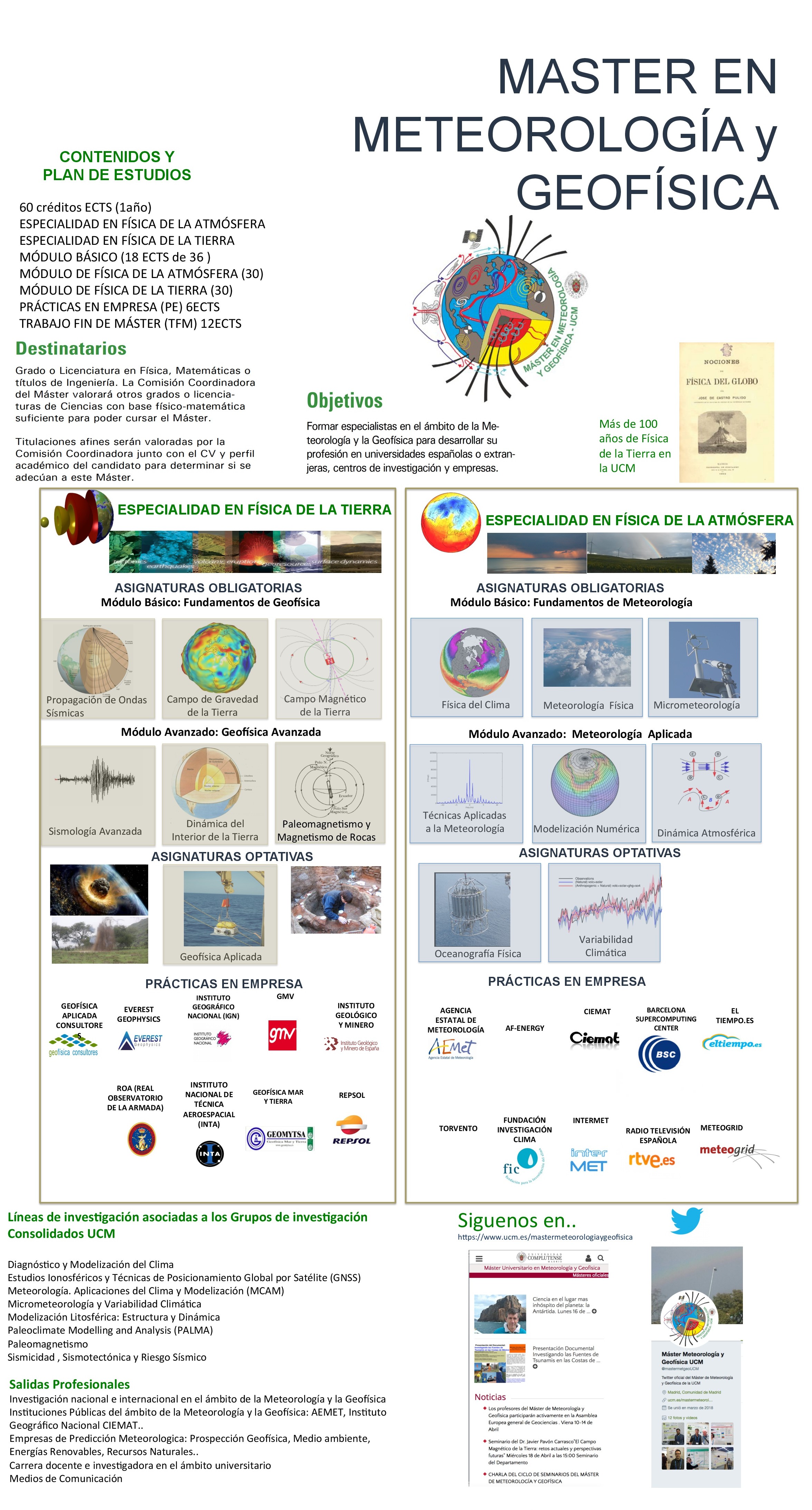 Abierto plazo extraordinario de solicitud de admisión al Máster de Meteorología y Geofísica. Del 4 de Abril al 4 de Mayo