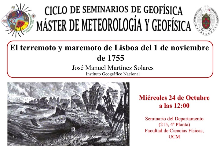 CANCELADO!!!! SEMINARIO SOBRE EL TERREMOTO DE LISBOA