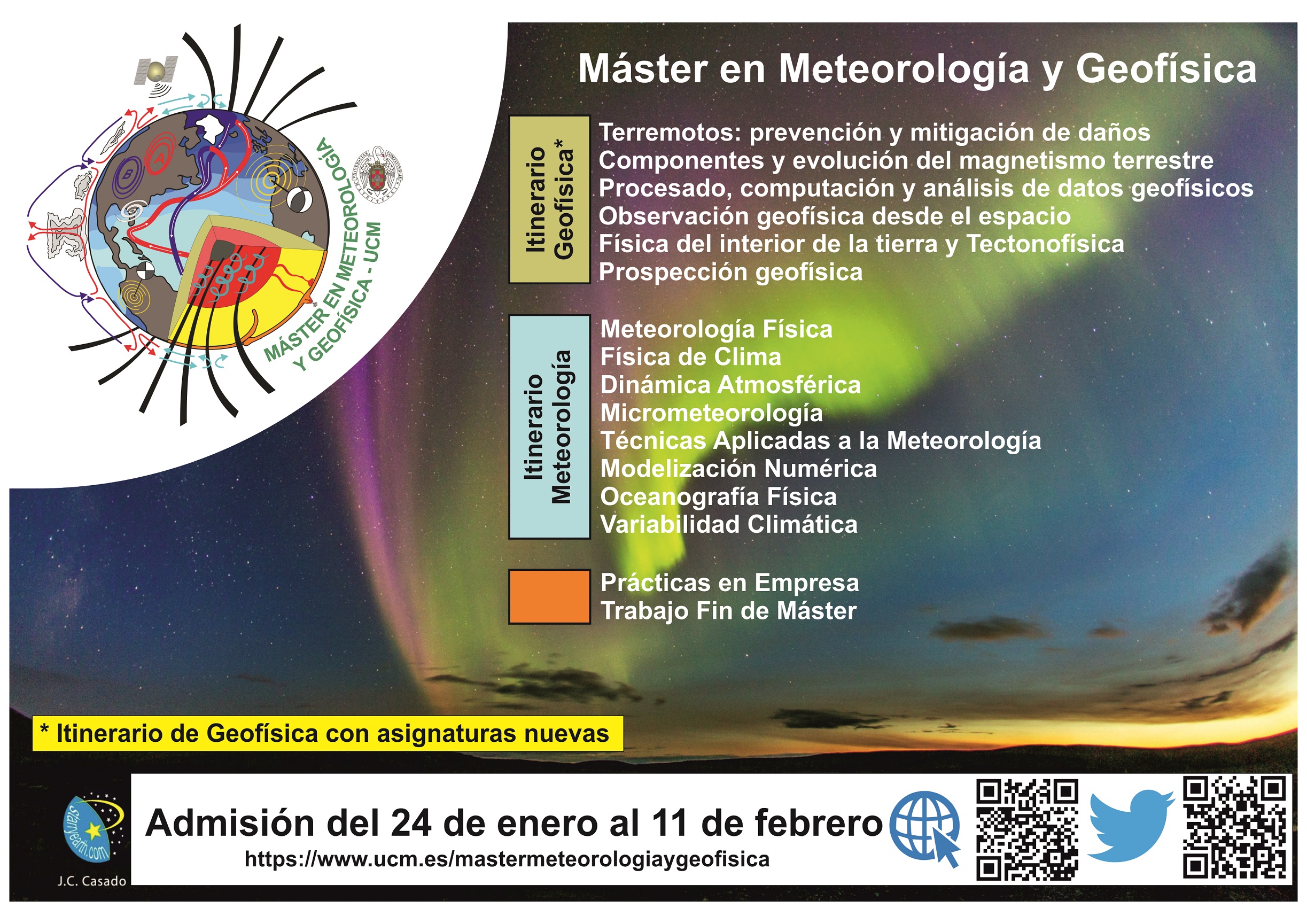 ABIERTO EL PLAZO DE ADMISIÓN AL MASTER EN METEOROLOGÍA Y GEOFÍSICA. ITINERARIO NUEVO DE GEOFÍSICA