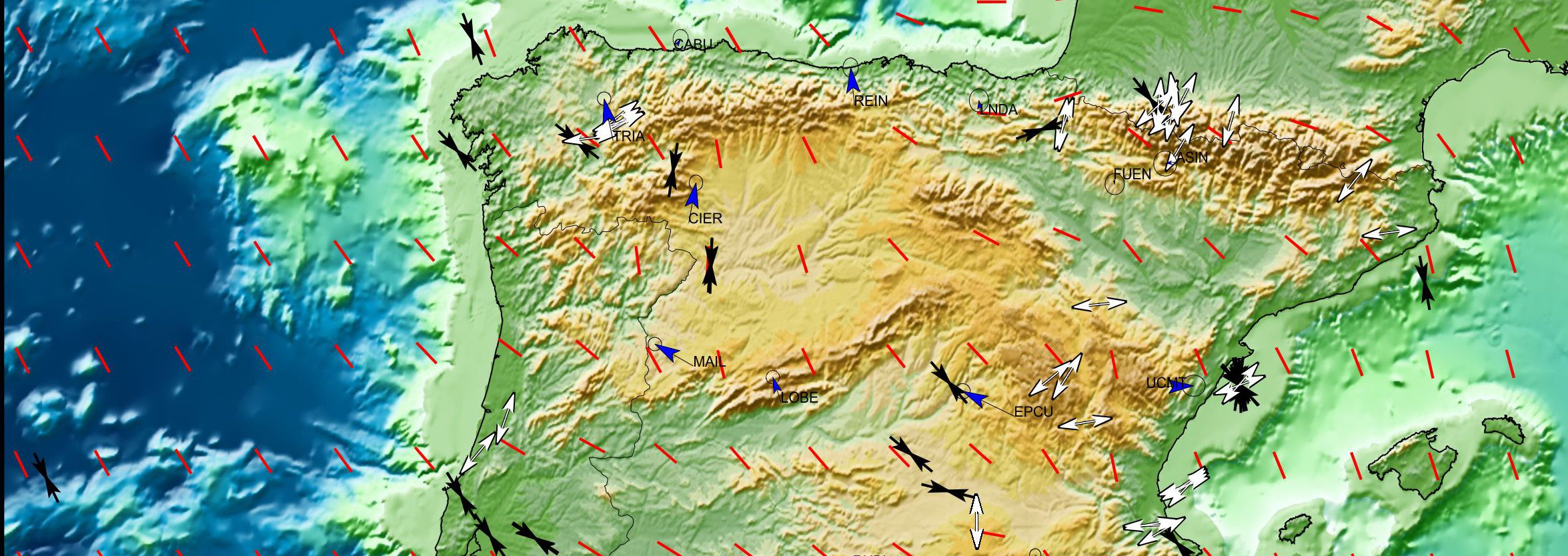 Mapa de Esfuerzos Activos de la Península Ibérica (MEAPI)