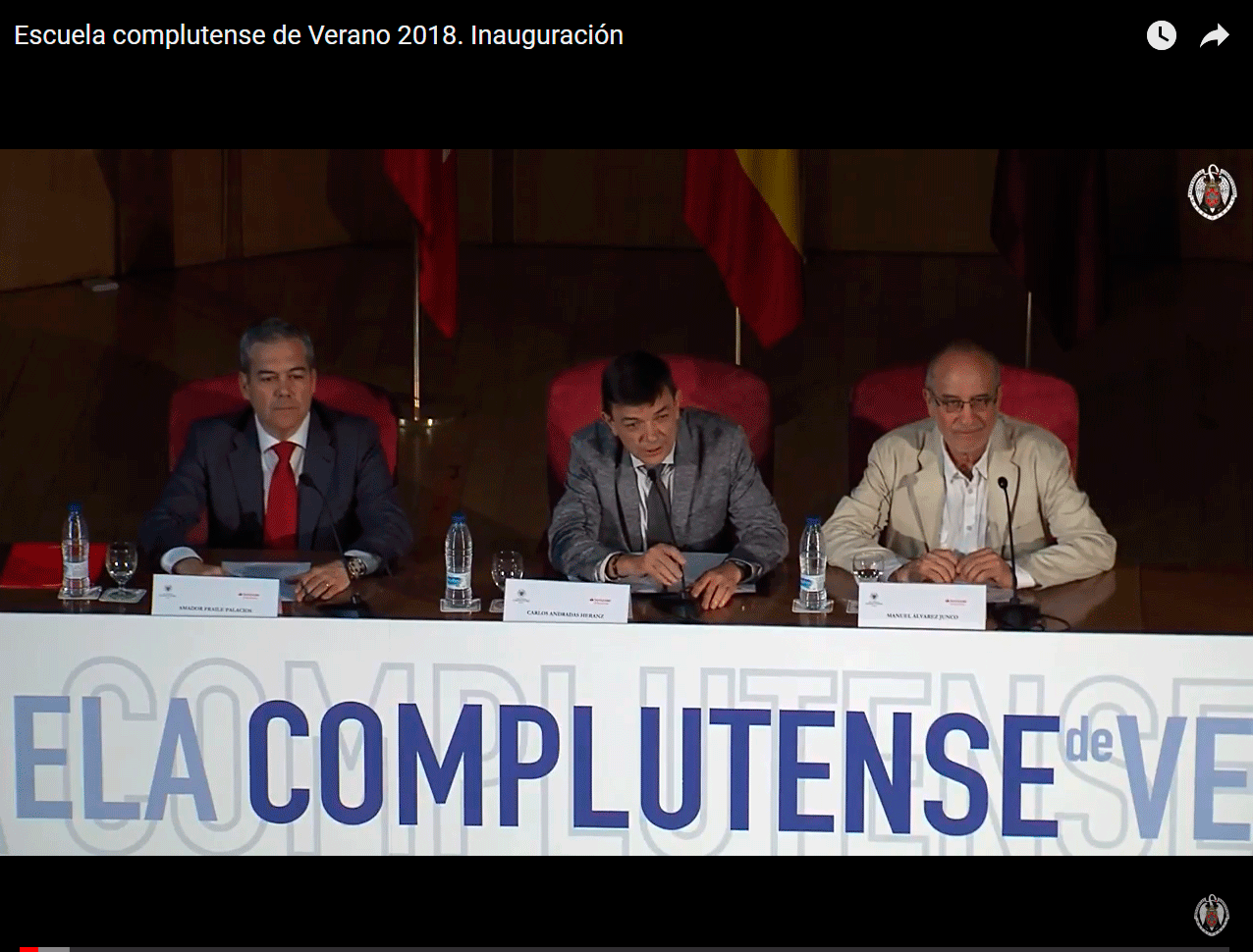 Escuela complutense de Verano 2018. Inauguración