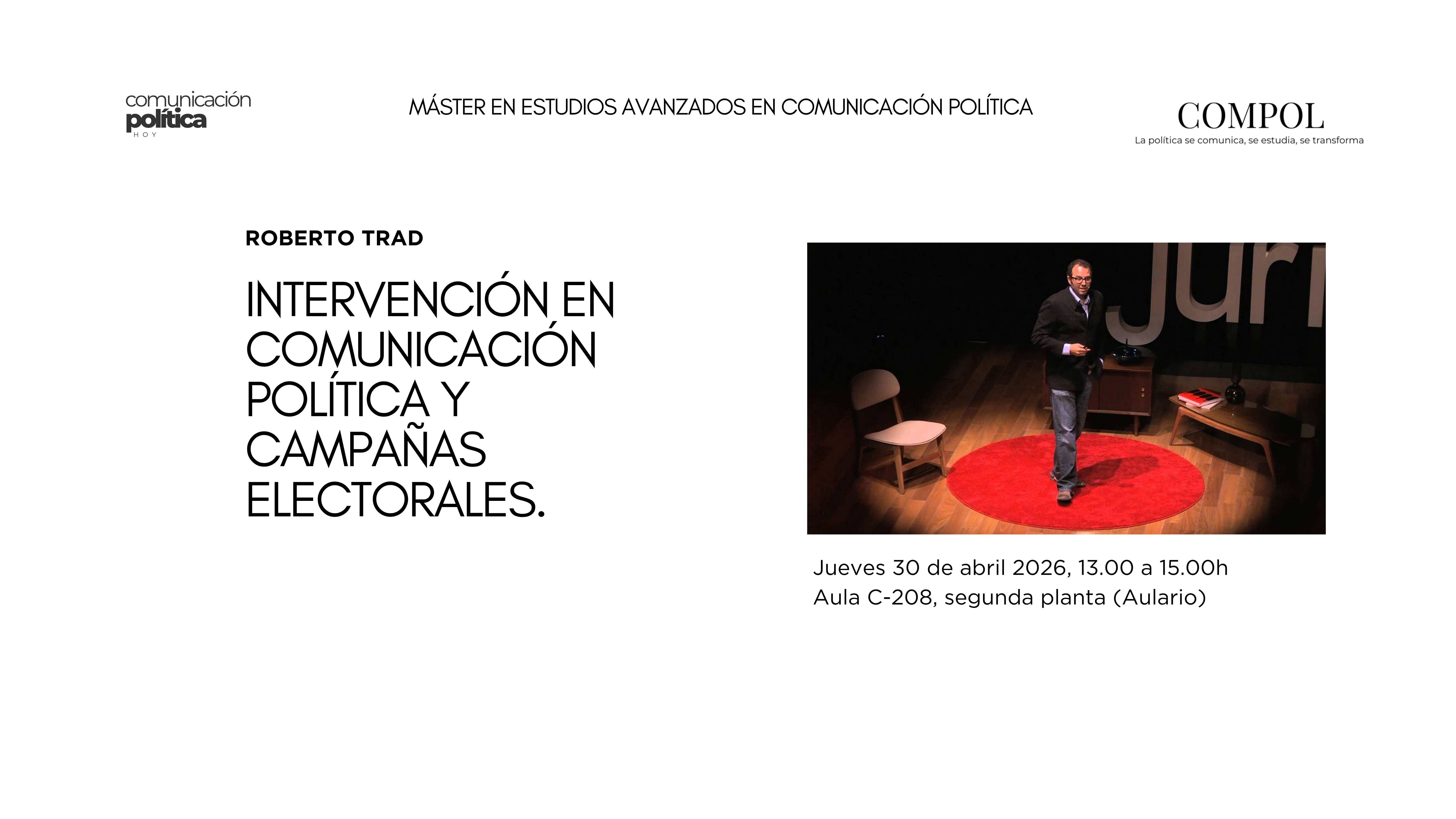 Roberto Trad imparte una conferencia sobre comunicación política y campañas electorales