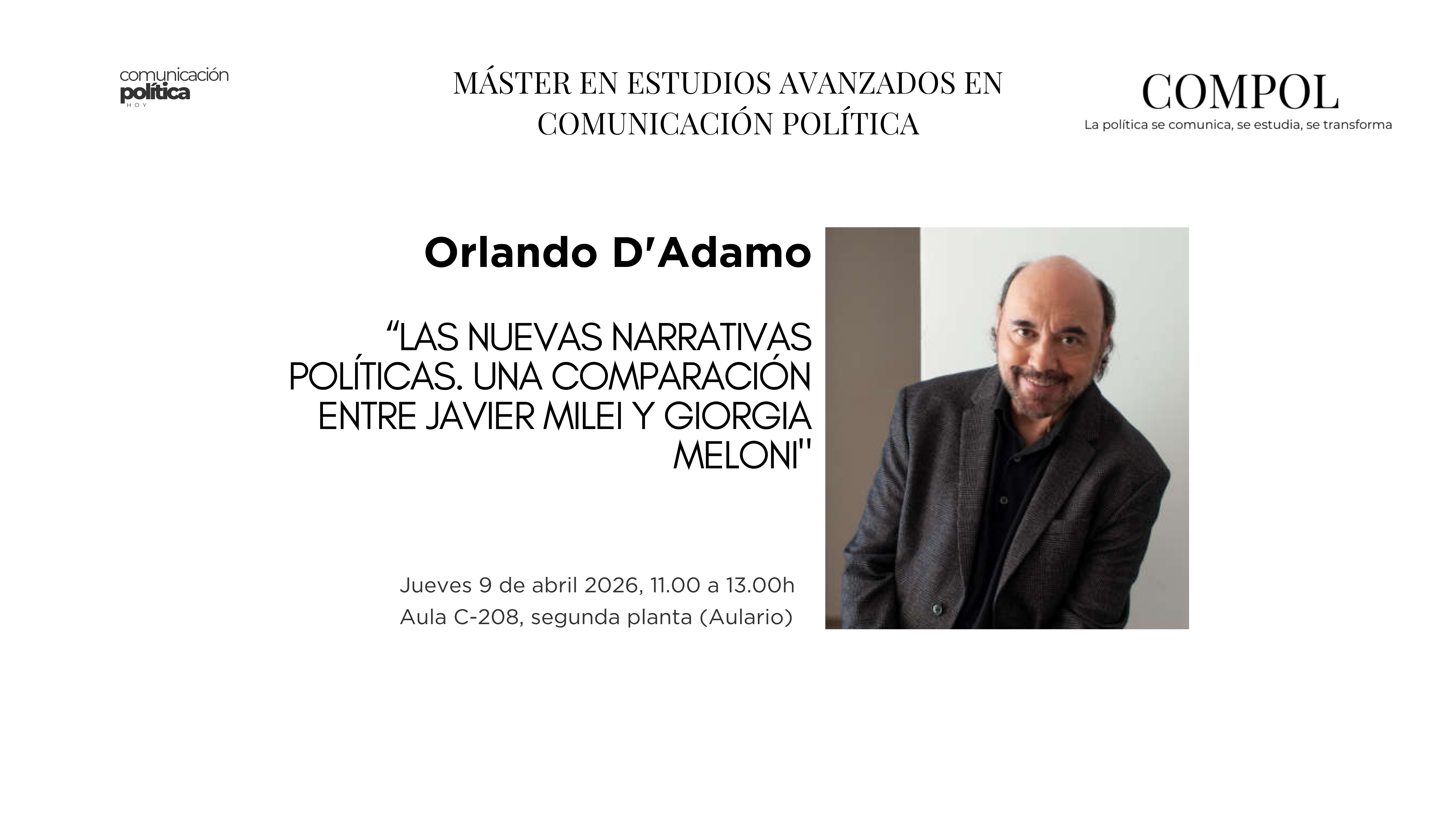 Conferencia: nuevas narrativas políticas en Milei y Meloni
