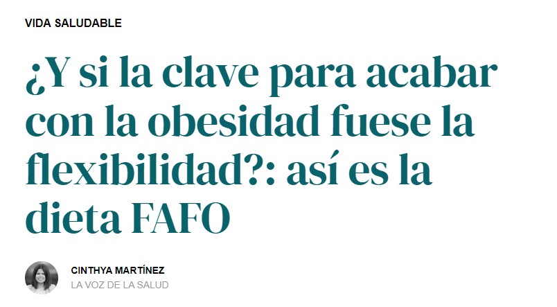 Rafael Tomás entrevistado en la Voz de Galicia sobre la dieta FAFO