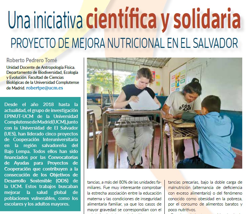 Nuestro proyecto de El Salvador en el Boletín del Colegio Oficial de Docentes