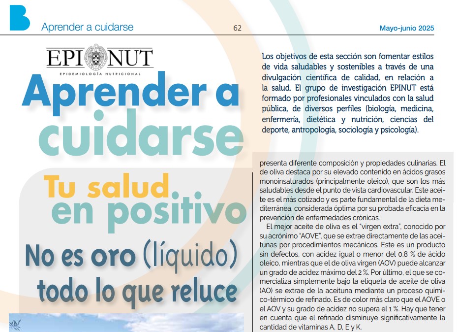 Nuevo "Aprender a Cuidarse" sobre el aceite para cocinar