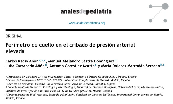 Publicaciones recientes del Grupo EPINUT