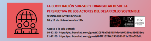 SEMINARIO INTERNACIONAL: LA COOPERACIÓN SUR-SUR Y TRIANGULAR DESDE LA PERSPECTIVA DE LOS ACTORES DEL DESARROLLO SOSTENIBLE