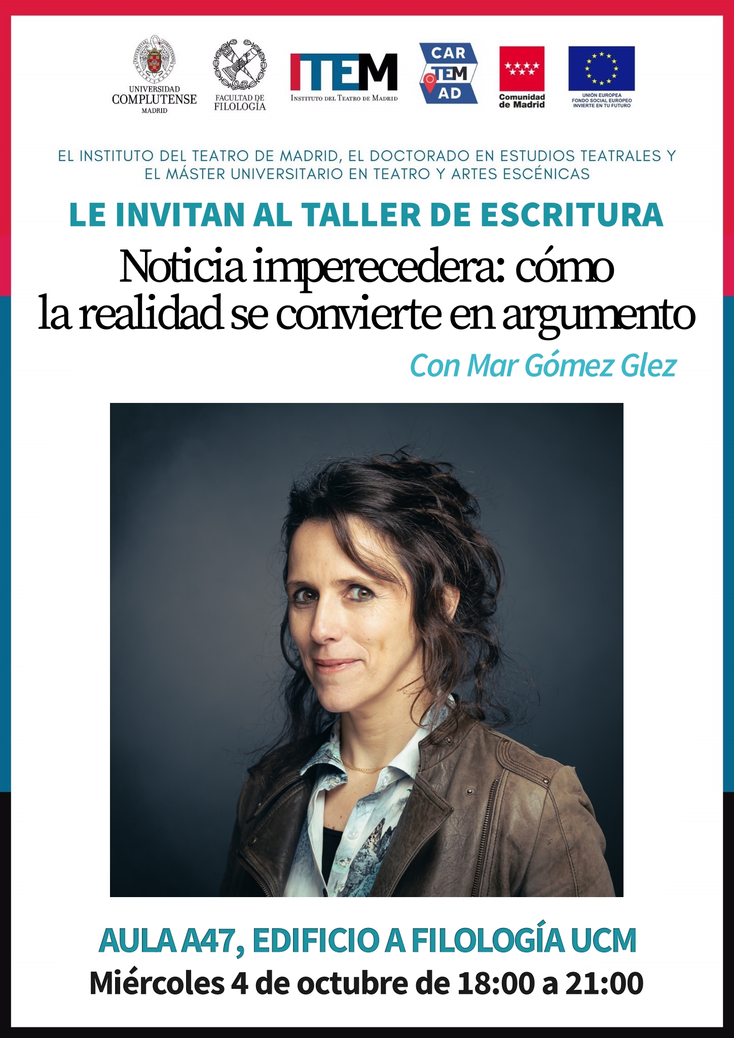 Taller de escritura "Noticia imperecedera: cómo la realidad se convierte en argumento"