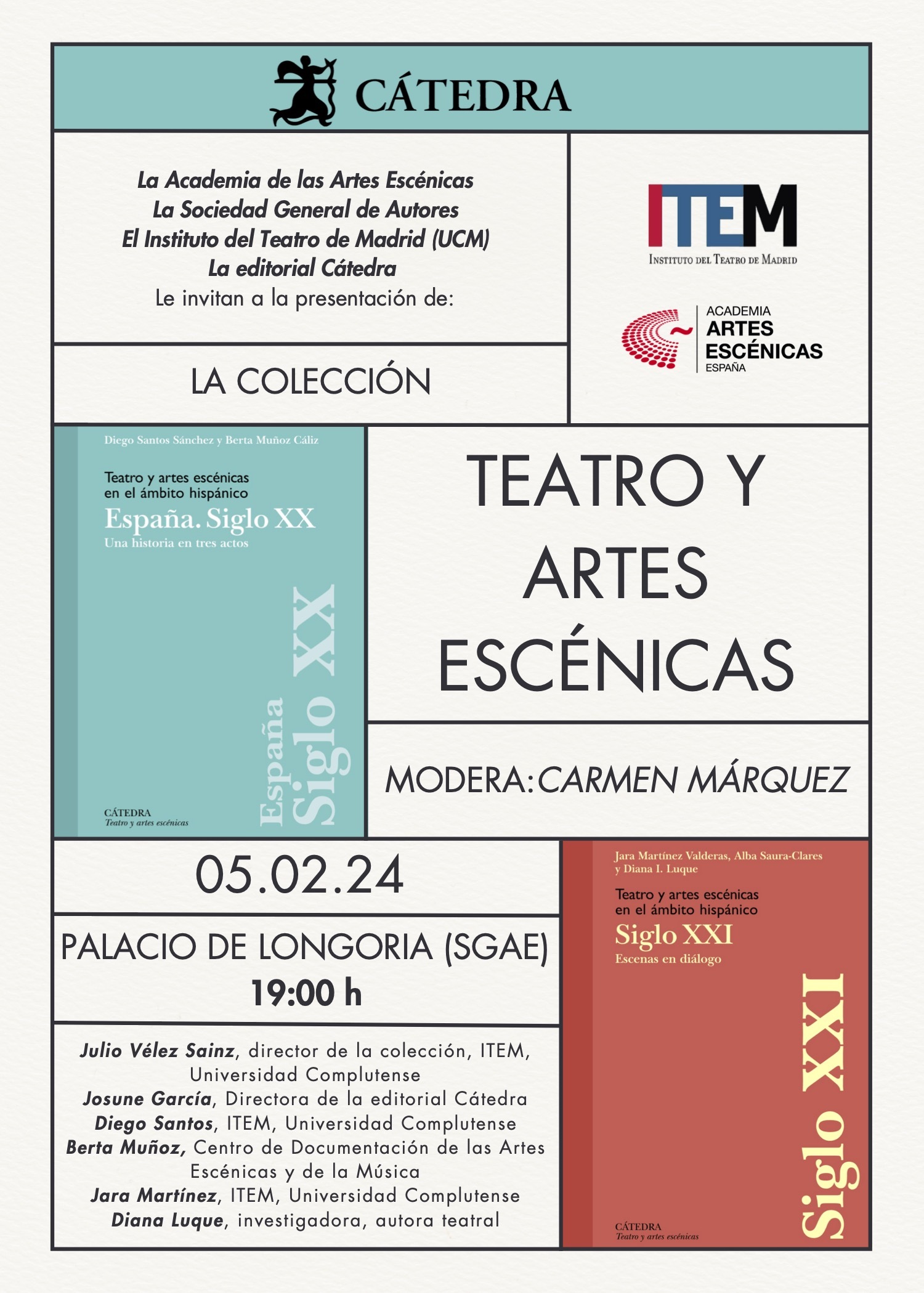 Presentación de la colección Teatro y Artes Escénicas de Cátedra