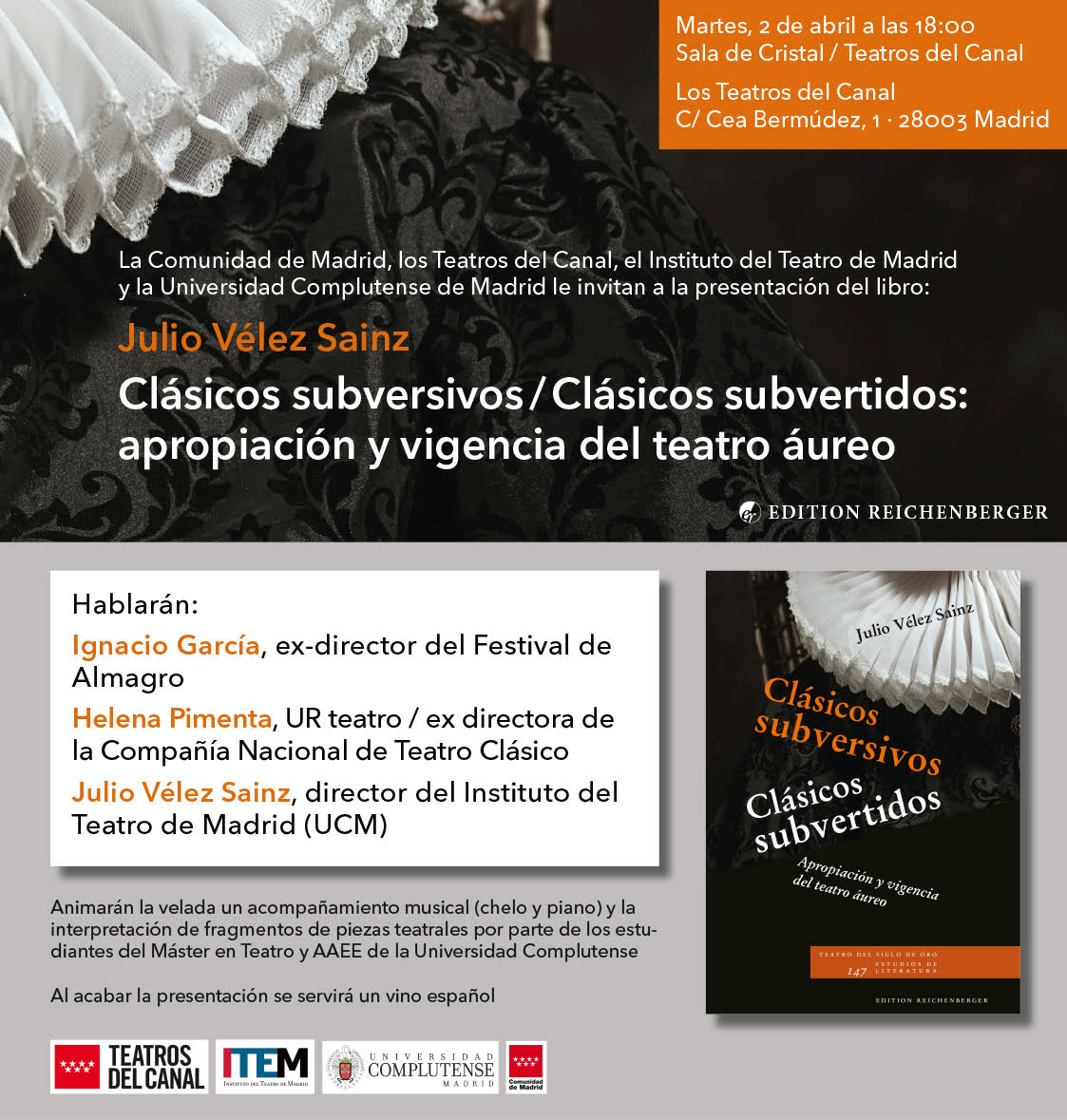Recordatorio: Presentación del libro Clásicos subversivos, de Julio Vélez Sainz