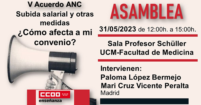 CCOO celebra una Asamblea informativa sobre el V acuerdo ANC