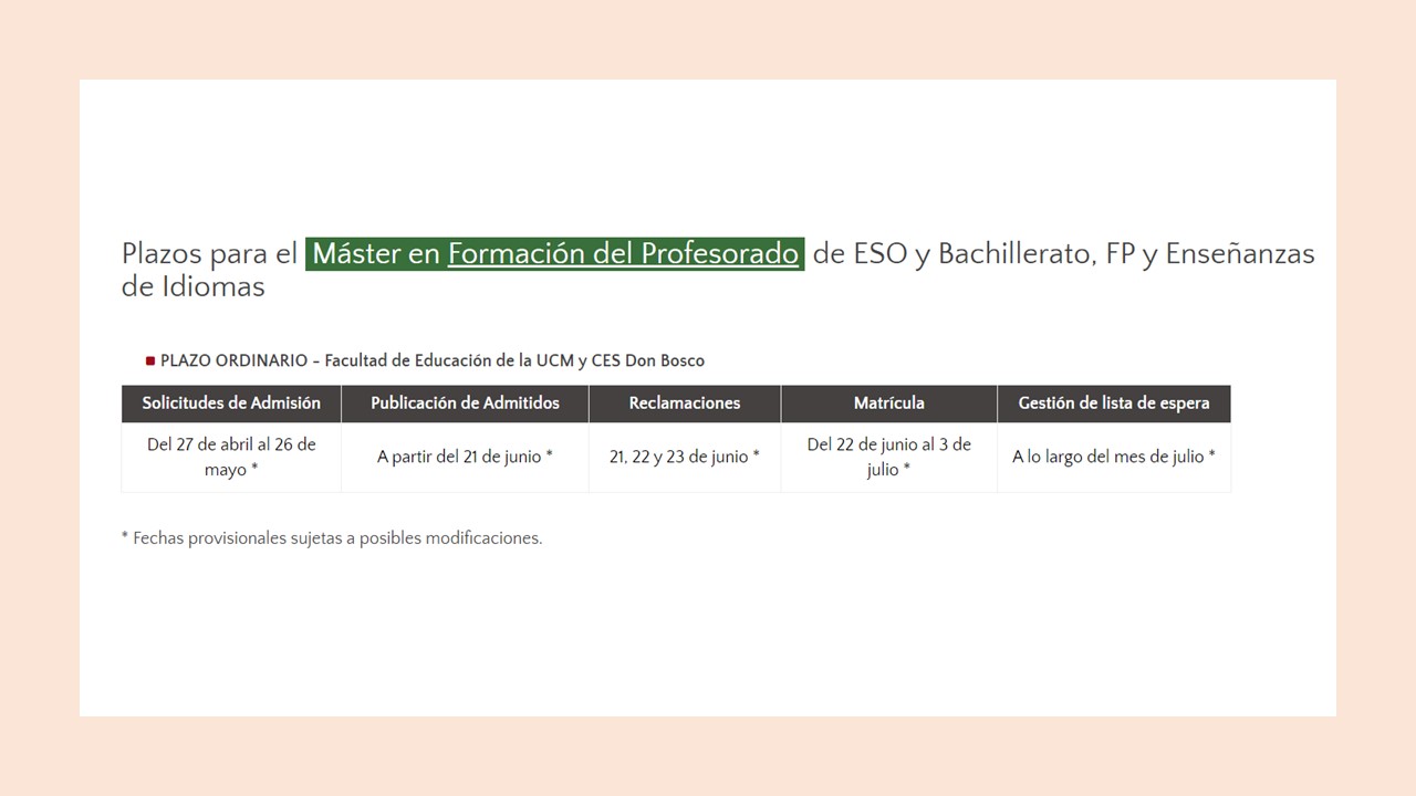 Preinscripción curso 2023/2024