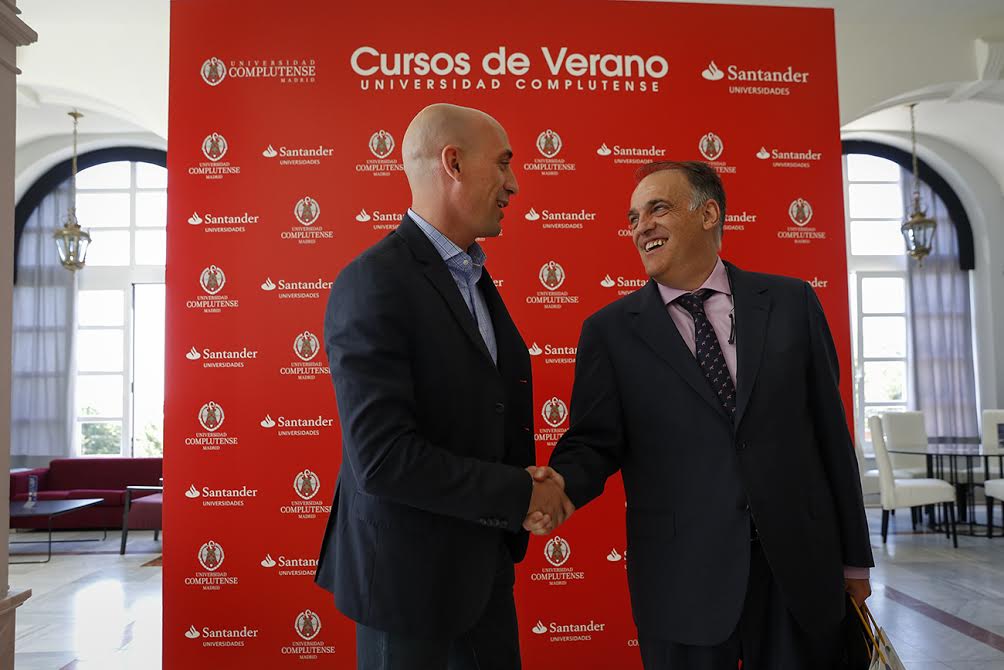 Tebas y Rubiales, juntos pero no revueltos