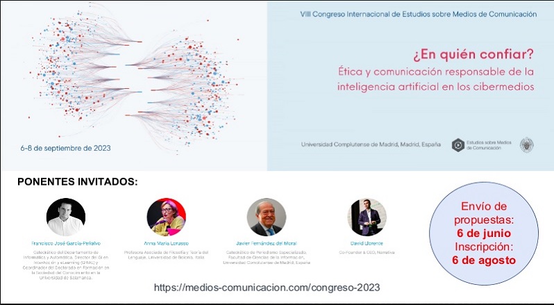 Del 6 al 8 de septiembre 2023: Congreso Internacional Estudios sobre Medios de Comunicación