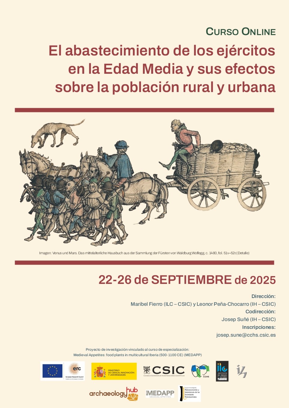 Curso de especialización online del CSIC Abastecimiento ejércitos medievales