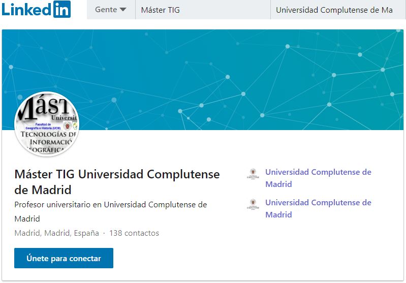 Red LinkedIn de estudiantes egresados del Máster de TIG-UCM