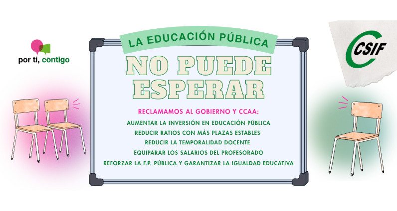 CSIF anuncia movilizaciones en defensa de la educación pública para septiembre.