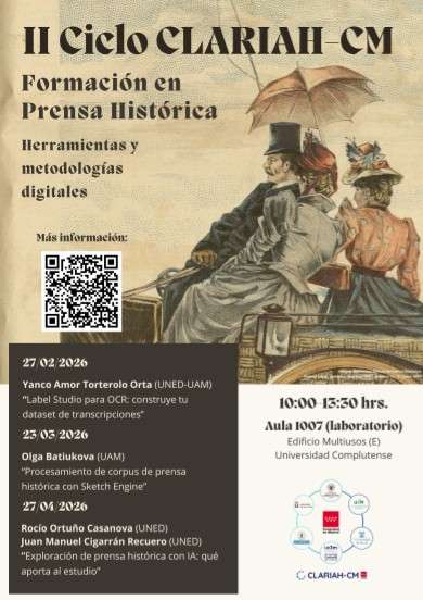 II Ciclo CLARIAH-CM: formación en Prensa Histórica. Herramientas y metodologías digitales.