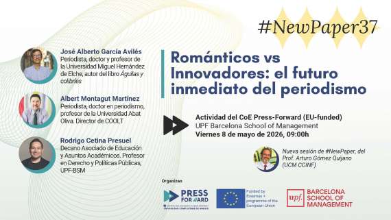 08/Mayo 2026/Barcelona. #NewPaper 37 Románticos v. Innovadores: el futuro inmediato del periodismo