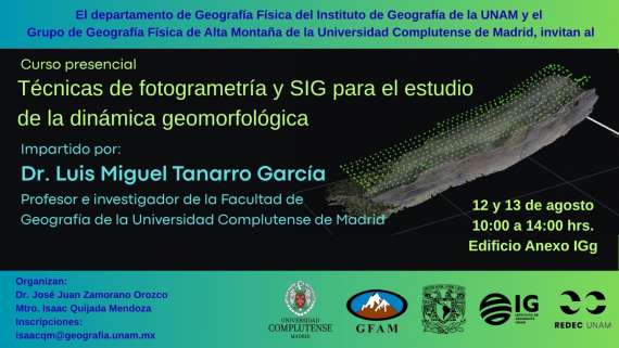 Curso de técnicas de fotogrametría y SIG para el estudio de la dinámica geomorfológica