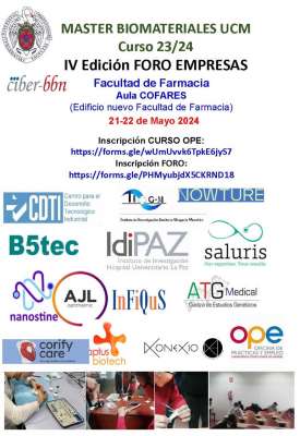 MASTER BIOMATERIALES UCM Curso 23/24 IV Edición FORO EMPRESAS