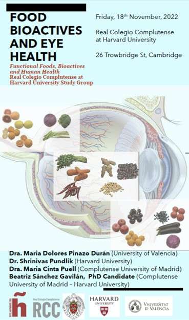 RCCH- Seminario: Food Bioactives and Eye Health. Date: Friday, 18th November, 2022. 11 am - 1 pm (Boston) 17:00-19:00h (Spain)