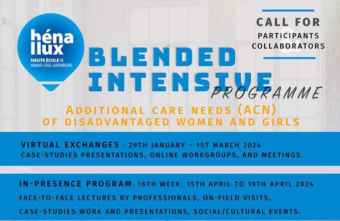 Call for partipants: Blended Intensive Programme Hénallux paramedical dpt Spring 2024, Hena Llux, Belgium.