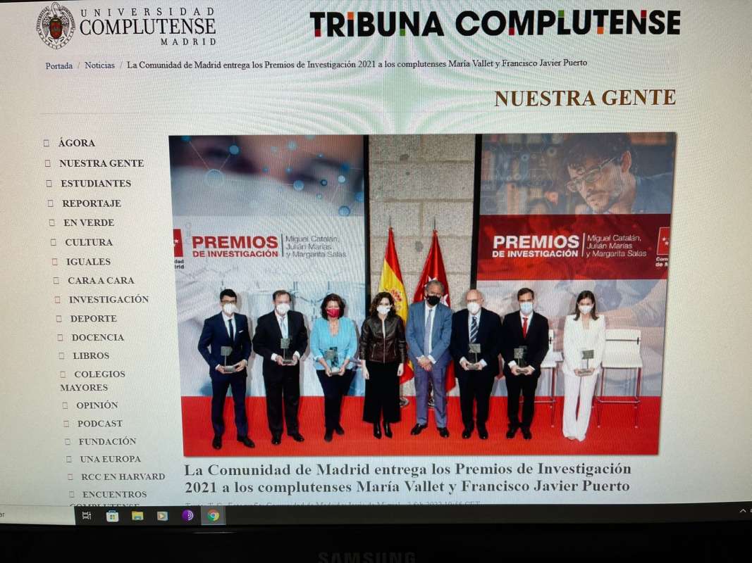 Presentation of the Margarita Salas Award to Dr. Vallet. Community of Madrid. - 25