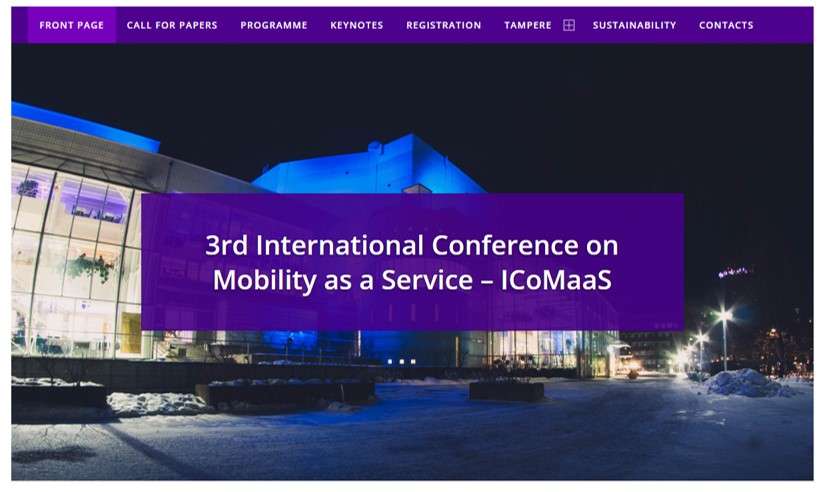 El 3er Congreso Internacional sobre Movilidad como Servicio (ICoMaaS) se desarrollará el 29-30 de noviembre en Tampere, Finlandia - 1