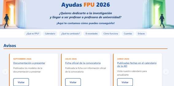 Próximas convocatorias de contratos predoctorales