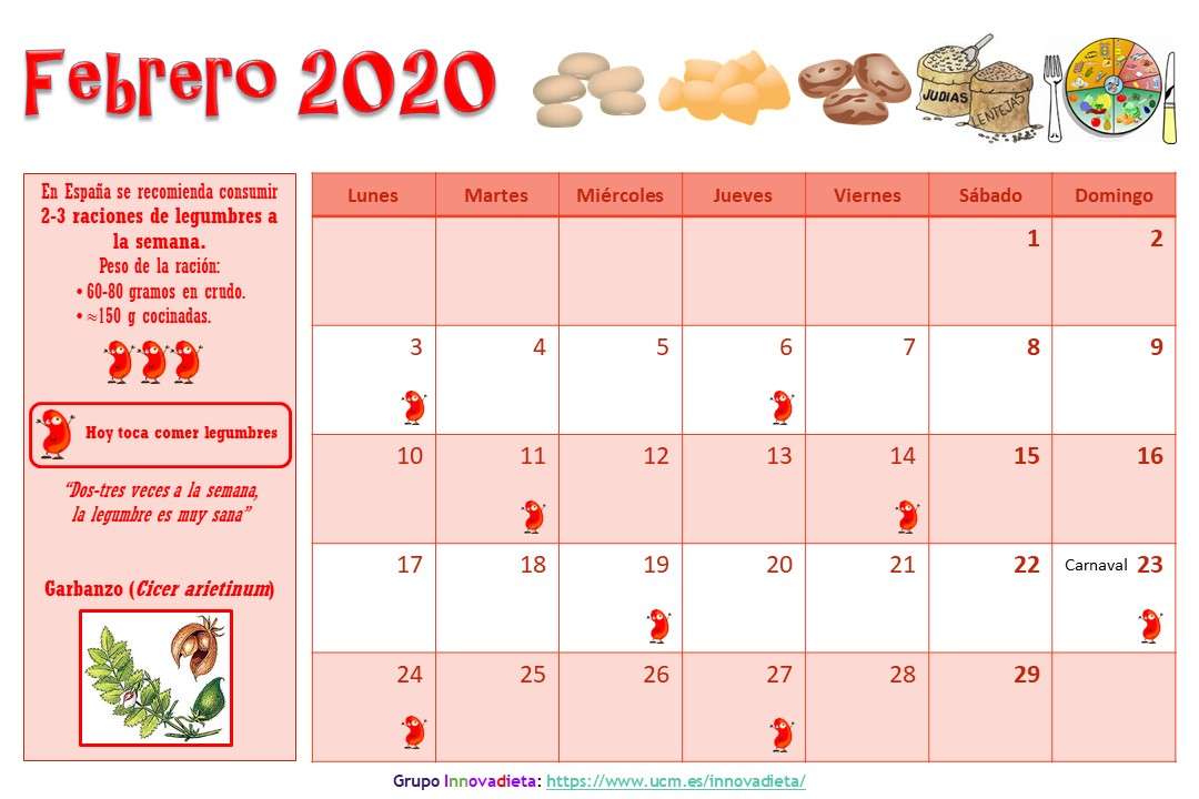 Calendario Innovadieta 2020 - Come legumbres - 1
