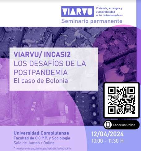 Seminario:"VIARVU / INCASI2: Los desafíos de la postpandemia. El caso de Bolonia"