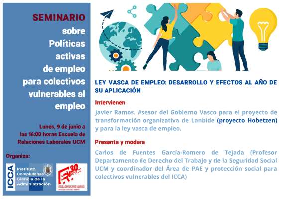 Seminario PAE: "Ley Vasca de empleo. Desarrollo y efectos al año de su aplicación" (09/06/2025)