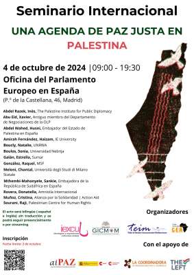 Seminario internacional Una agenda de paz justa en Palestina