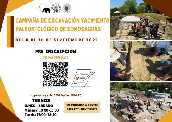 Participa en las excavaciones del yacimiento mioceno de Somosaguas
