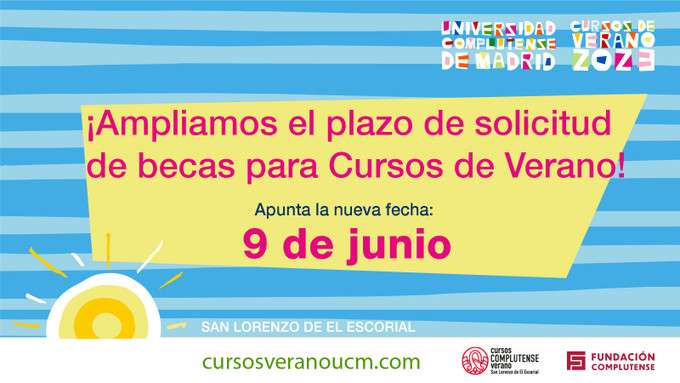 Becas para los Cursos de Verano UCM destinadas a la reducción del precio de matrícula, el alojamiento y la manutención.