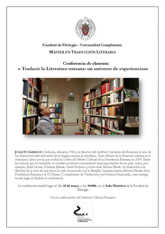 Conferencia de clausura: «Traducir la Literatura rumana: un universo de experiencias» - 1