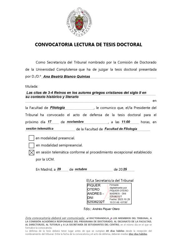 LECTURA DE TESIS DOCTORAL - 1