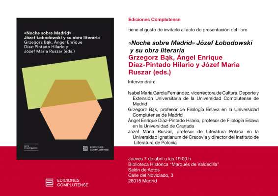 Presentación del libro «Noche sobre Madrid»