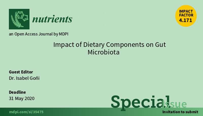 Special Issue Impact of Dietary Components on Gut Microbiota - deadline 31 may 2020 - 1