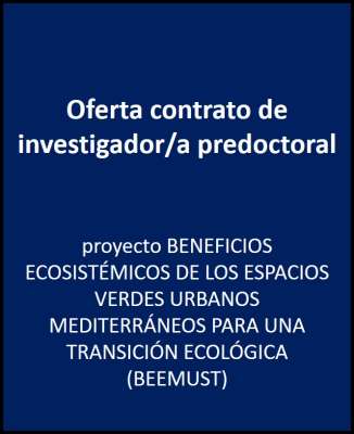Oferta contrato de investigador/a predoctoral (BEEMUST)