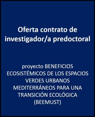 Oferta contrato de investigador/a predoctoral (BEEMUST)