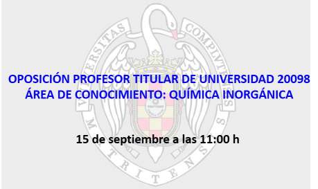 OPOSICIÓN PROFESOR TITULAR DE UNIVERSIDAD 20098